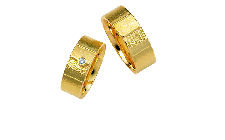 05006+05007-wedding ring, gold 750, with brilliant
